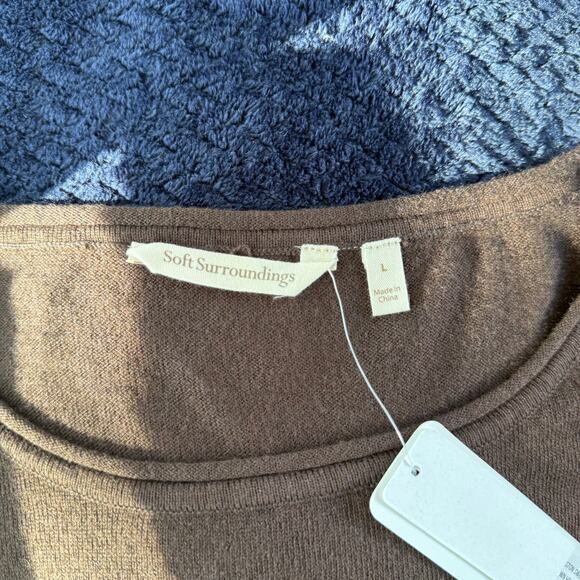 Soft Surroundings Preston Sweater Heather Brown Size Large NWT - Picture 5 of 5